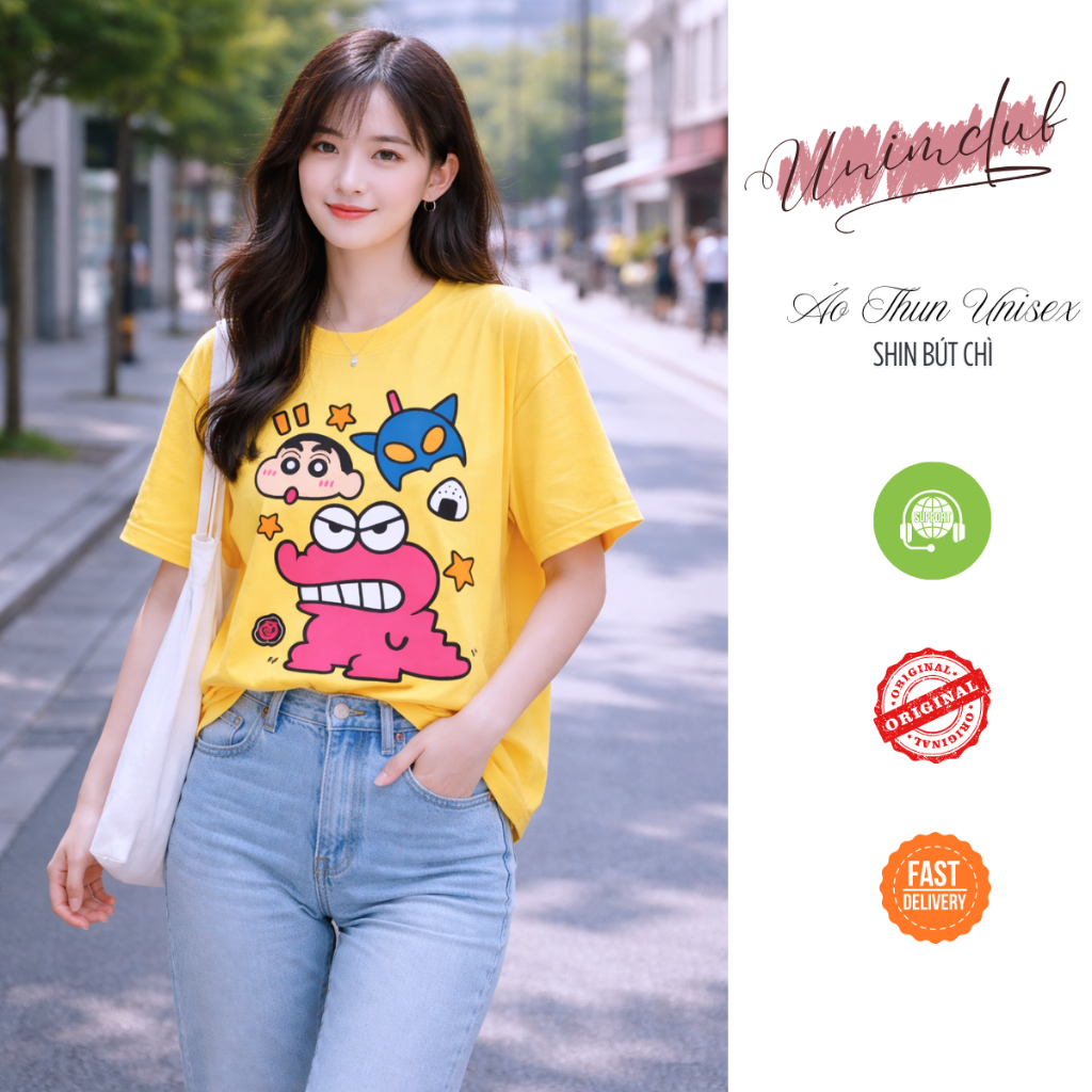 Áo Thun Shin Crocodile Cá Sấu Chất Liệu Cotton Co Giãn 2 Chiều Form Rộng Unisex Nam Nữ