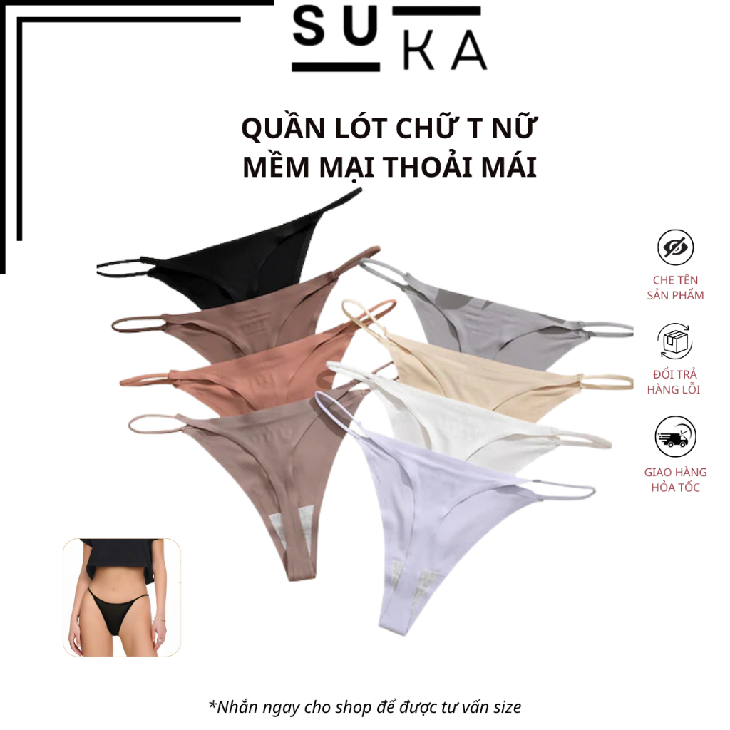 Quần Lót Chữ T Nữ Không Đường May Lưng Thấp Mềm Mại Gợi Cảm Thoải Mái 008