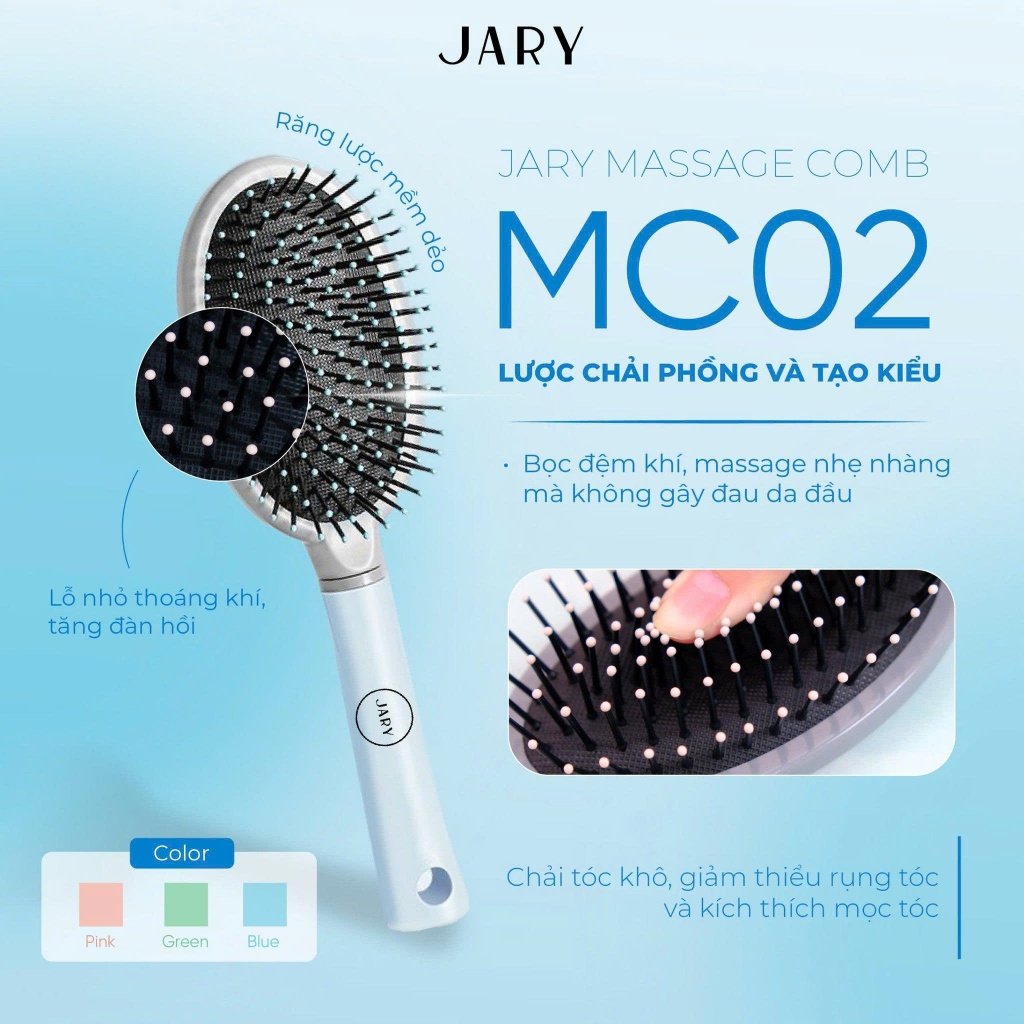 Lược Chải Tóc Jary Massage Comb Cao Cấp (Màu Ngẫu Nhiên)