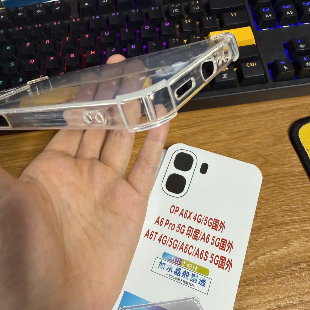 Ốp lưng Oppo A6x, X6t 4G 5G dẻo silicon trong suốt bảo vệ camera điện thoại viền vuông bibi