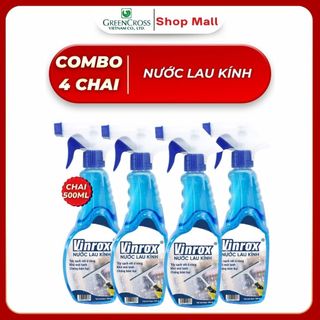 Combo 4 Nước Lau Kính VinRox 500ml – Tẩy Sạch Vết Ố Vàng, Khử Mùi Nhanh