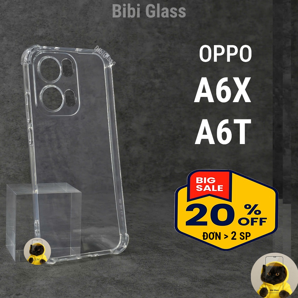 Ốp lưng Oppo A6x, X6t 4G 5G dẻo silicon trong suốt bảo vệ camera điện thoại viền vuông bibi