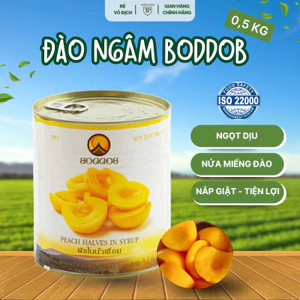 Đào lon ngâm Thái Lan 820g, đào Boddod ngâm làm trà đào, topping thơm ngon, giòn, ngọt thanh