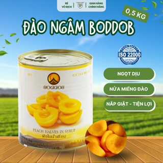 [Lẻ - Giá Sỉ] Đào lon ngâm Thái Lan 820g, đào Boddod ngâm làm trà đào, topping thơm ngon, giòn, ngọt thanh