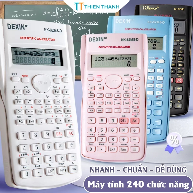 Máy tính cầm tay Dexin 240 chức năng, tính toán chính xác, nhỏ gọn tiện lợi cho học sinh dễ sử dụng