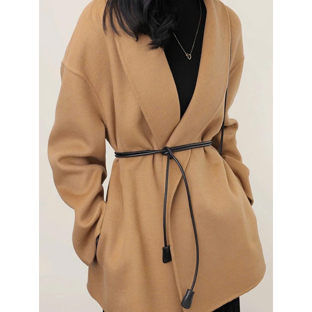 Đai váy da, dây gài váy thắt lưng nam nữ DV39 HORIZON sang chảnh dây nịt blazer bản nhỏ 0.5cm