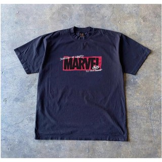 Áo Phông Hè Nam Nữ Tay Lỡ Phối Chữ Marvel Sành Điệu, 100% Cotton Khô Mềm Mịn Thoáng Khí Thấm Hút Mồ Hôi Tốt