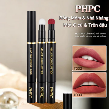Son Kem Lụa Nhung Son Môi Ánh Mờ Mịn Son Bóng Môi Phồng Mịn Không Dính Cốc