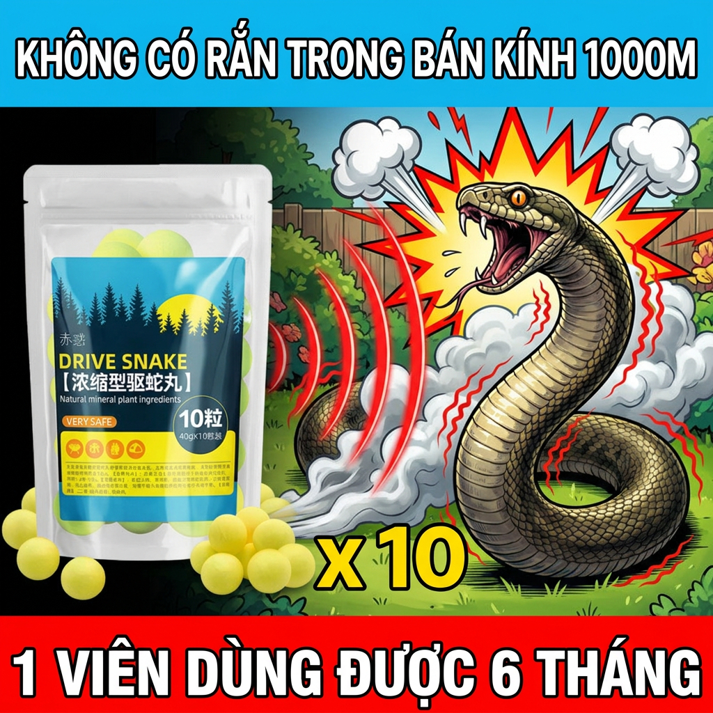 🔥 Đuổi Rắn Lâu 365 Ngày! Bột & Viên Đuổi Rắn – Hỗ Trợ 200 Loại Rắn, Chống Mưa, Dễ Treo, Bền Lâu