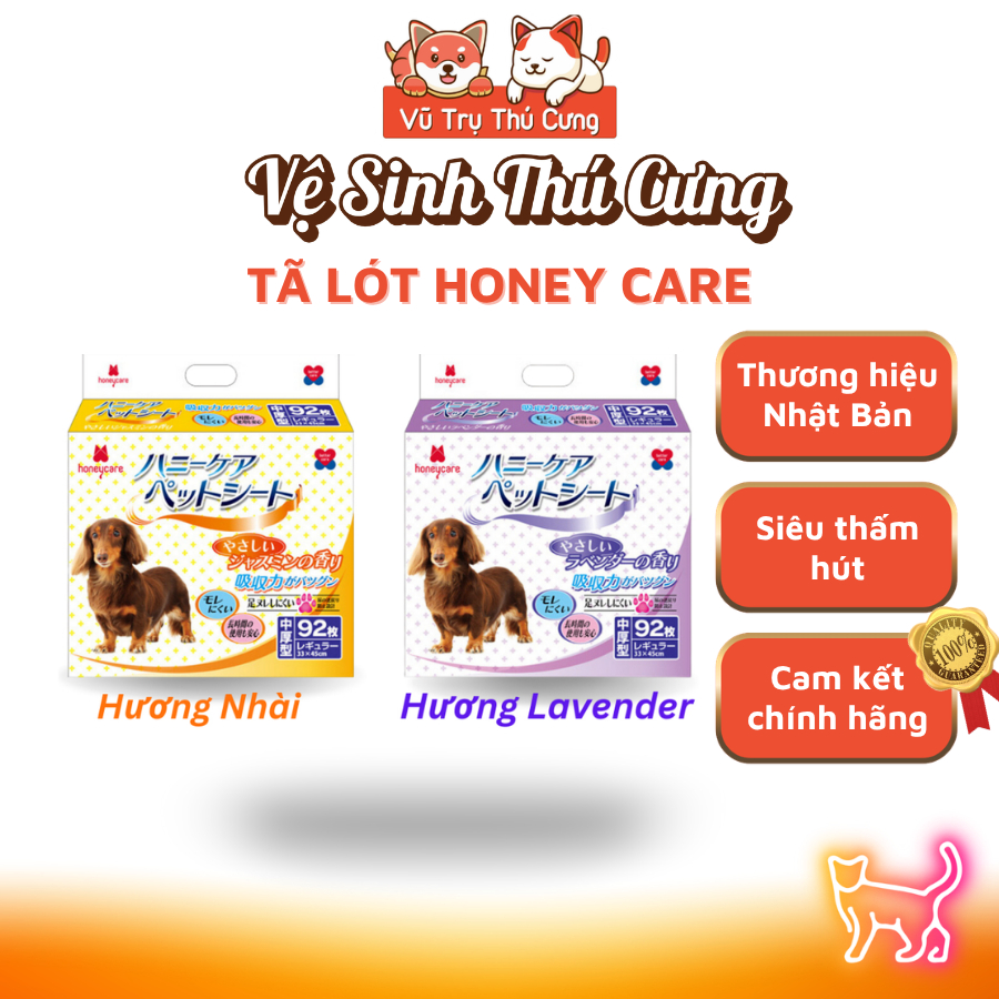 Tã Lót Chuồng Vệ Sinh Cho Chó Mèo Honey Care Deluxe Siêu Thấm Hút, Siêu Khử Mùi