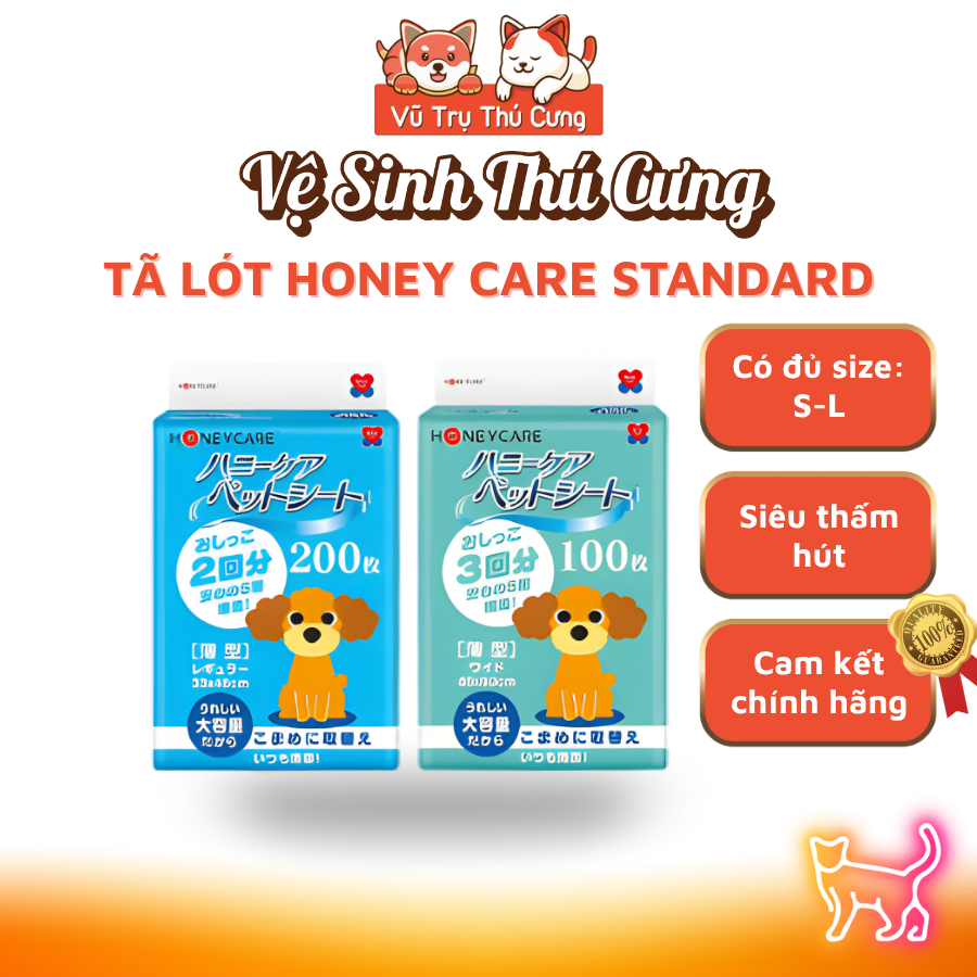 Tã lót chuồng vệ sinh cho Chó Mèo Honey Care Standard siêu thấm hút
