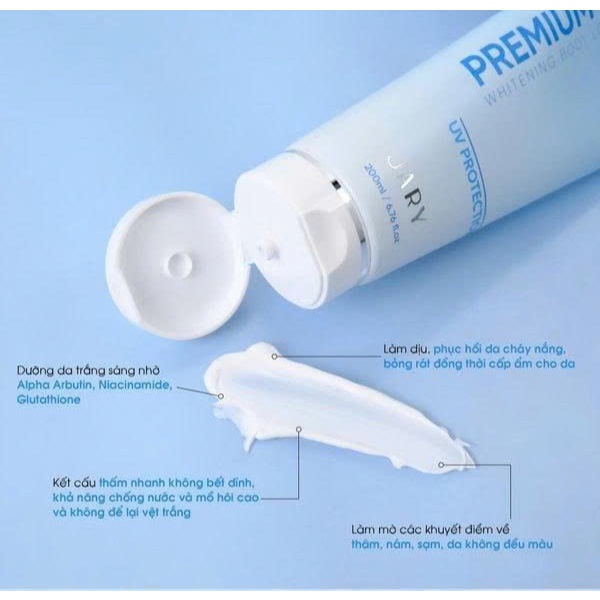 Kem B5 dưỡng trắng phục hồi da body Jary Premium B5 Whitening Body Lotion 200ml