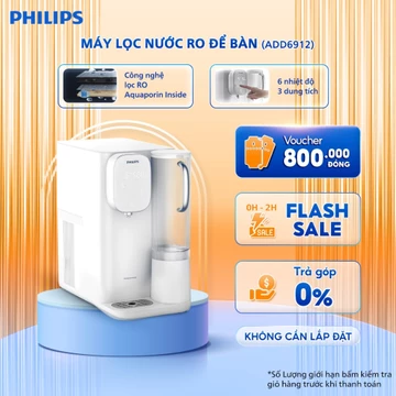 [HÀNG CHÍNH HÃNG] Máy Lọc Nước RO Để Bàn NÓNG-LẠNH PHILIPS ADD6912 màu trắng, Công nghệ lọc Aquaporin Inside®