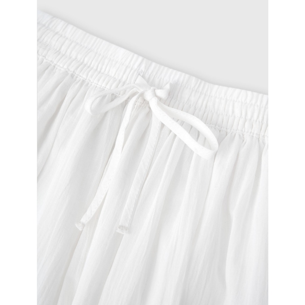 Chân váy bé gái CANIFA cotton cạp chun dáng xòe phối ren 1KS26S006