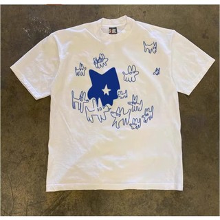 Áo Phông Hè Nam Nữ Tay Lỡ Phối Họa Tiết Sao Mèo Sành Điệu, 100% Cotton Khô Mềm Mịn Thoáng Khí Thấm Hút  Tốt