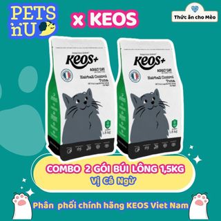 [PP CHÍNH HÃNG] [TIẾT KIỆM] COMBO 2 Hạt Keos+ loại bỏ búi lông cho mèo, vị cá ngừ (1,5kg)  – KM SỐC! LÊN ĐƠN LÀ CÓ Q