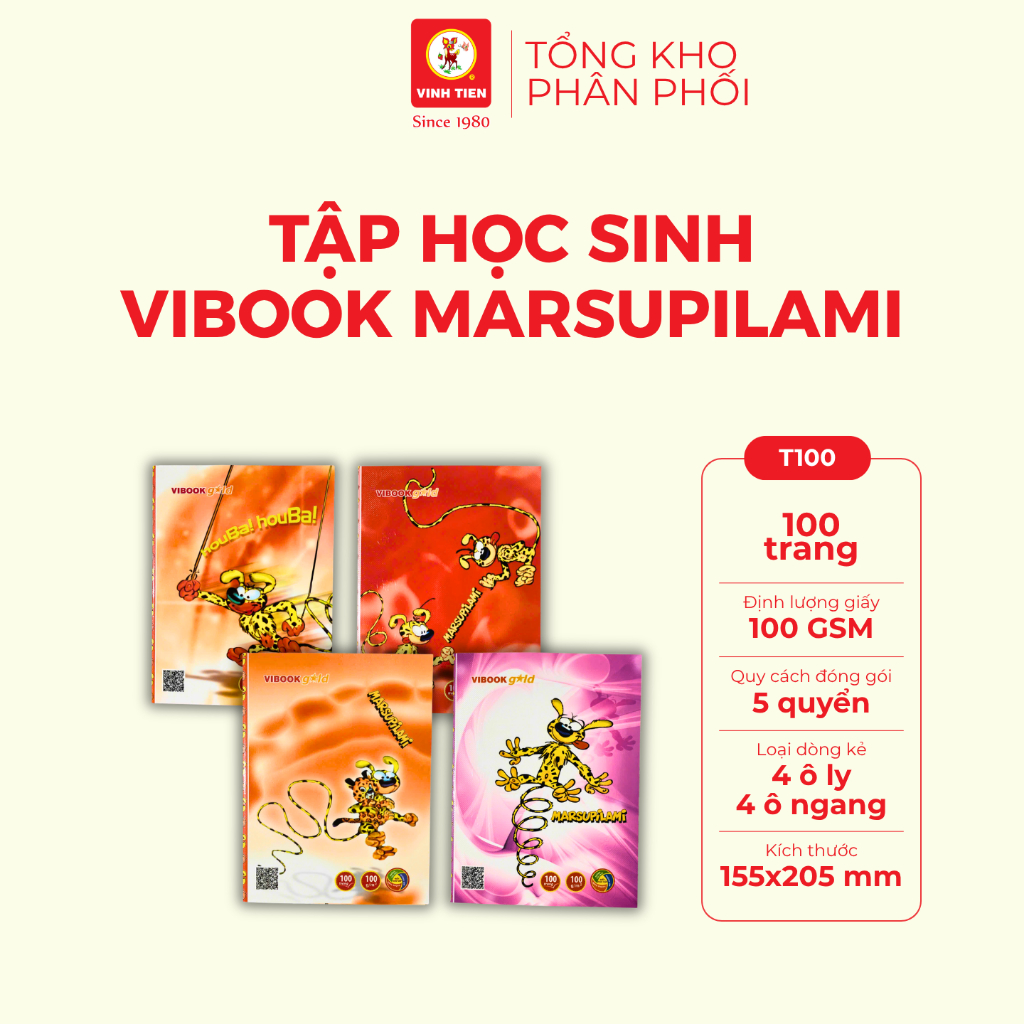 Combo 5 quyển Tập học sinh 100 trang 100gsm 155mmx205mm VIBOOK ...