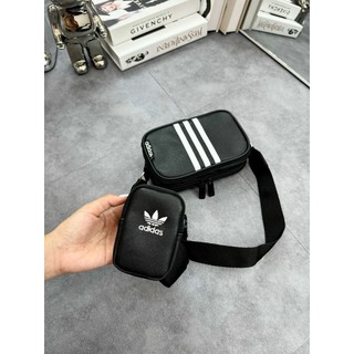 Túi Đeo Chéo Uniex Có Kèm Túi Nhỏ Ulzzang Hàn Quốc Cao Cấp, Túi Đeo Hông Đựng Điện Thoại Ví Màu Đen Chống Nước Tốt SOCLA