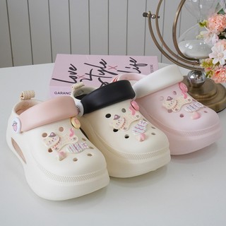 Dép sục nữ đế cao 7cm có tag đế kèm sticker Mèo cá chạy dễ thương có quai hậu CSM-60 Mita