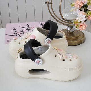 Dép sục nữ đế cao 7cm có tag đế kèm sticker Mèo cá chạy dễ thương có quai hậu CSM-60 Mita