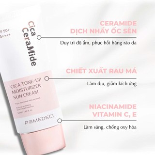 Kem Chống Nắng Nâng Tone A-Zian Pomedeci SPF50+ PA++++ 50ml Dưỡng Ẩm Không Bết Dính Cho Mọi Loại Da