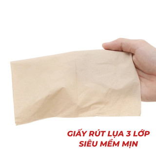 GIấy ăn Silkwell gấu trúc khổ lớn thùng 9 gói 160 tờ 3 lớp-siêu dai-không tẩy trắng hàng chính hãng