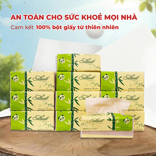 GIấy ăn Silkwell gấu trúc khổ lớn thùng 9 gói 160 tờ 3 lớp-siêu dai-không tẩy trắng hàng chính hãng