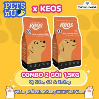 [PP CHÍNH HÃNG] [TIẾT KIỆM] COMBO 2 Hạt Keos cho chó con- vị sữa, gà, trứng (1,5kg)– KM SỐC! LÊN ĐƠN LÀ CÓ QUÀ