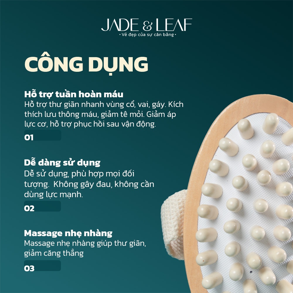 Dụng Cụ Massage Body Jade&Leaf Gỗ Cầm Tay Đa Năng Hỗ Trợ Giảm Nhức Mỏi Cổ Vai Gáy Thư Giãn Cơ