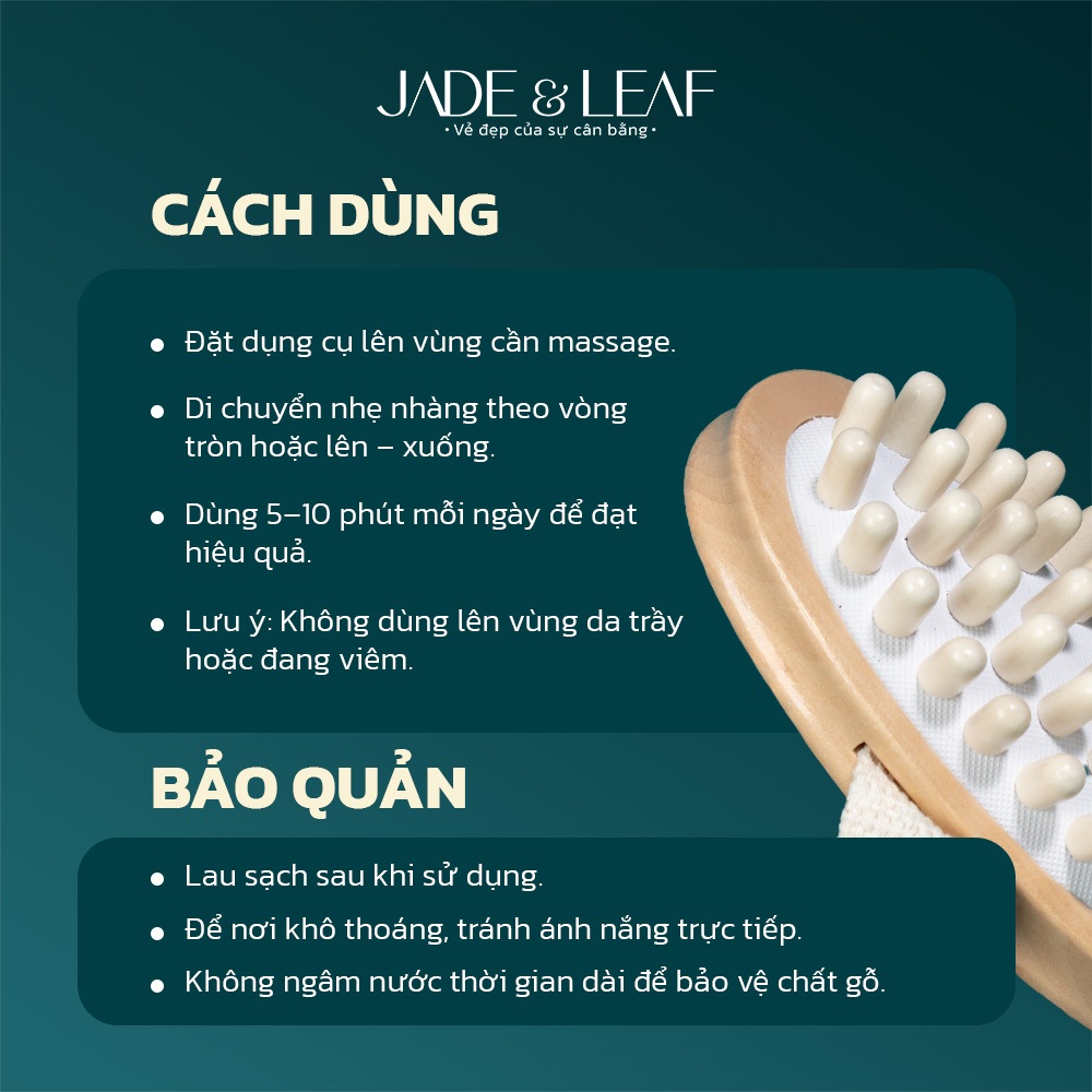 Dụng Cụ Massage Body Jade&Leaf Gỗ Cầm Tay Đa Năng Hỗ Trợ Giảm Nhức Mỏi Cổ Vai Gáy Thư Giãn Cơ