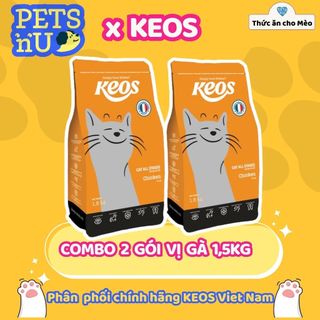 [PP CHÍNH HÃNG] [TIẾT KIỆM] COMBO 2 TÚI Hạt Keos cho mèo mọi lứa tuổi vị gà (1.5kg) – KM SỐC! LÊN ĐƠN LÀ CÓ QUÀ