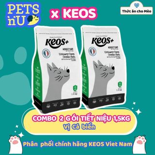 [PP CHÍNH HÃNG] [TIẾT KIỆM] COMBO 2 Hạt Keos+ hỗ trợ tiết niệu cho mèo, vị cá biển (1,5kg)  – KM SỐC! LÊN ĐƠN L