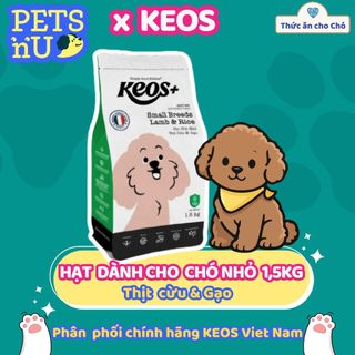 [PP CHÍNH HÃNG] Hạt Keos+ cho Chó Size Nhỏ, Vị Thịt Cừu & Gạo (1.5kg)– KM SỐC! LÊN ĐƠN LÀ CÓ QU