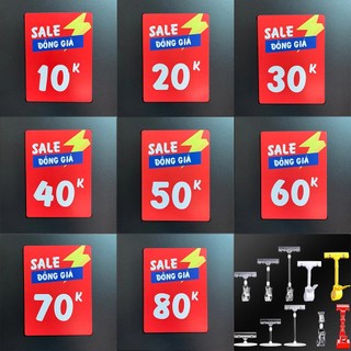 Combo 2 Bảng giá, Bảng sale đồng giá 10k, 20k, 30k,.....200k - Kích thước 15x20cm cho của hàng siêu thị - Lỗi 1 đổi 1