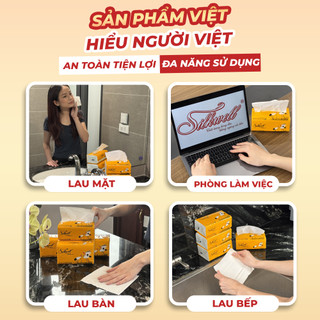 Giấy ăn rút lụa Silkwell Sếu 130 tờ 3 lớp dày dặn, khăn giấy rút lụa siêu mềm mịn không tẩy trắng