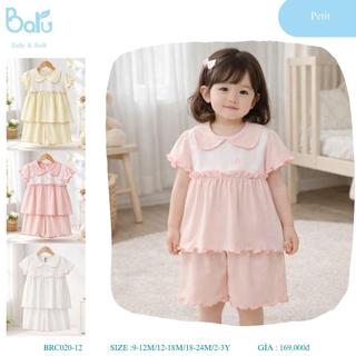 Bộ cổ tròn bé gái cộc tay quần đùi BRC020-12
