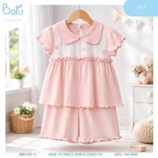 Bộ cổ tròn bé gái cộc tay quần đùi BRC020-12