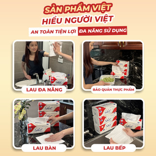 Thùng 9 Khăn giấy Silkwell lau bếp đa năng 100 tờ, giấy rút siêu dai lau sạch dầu mỡ hàng chính hãng