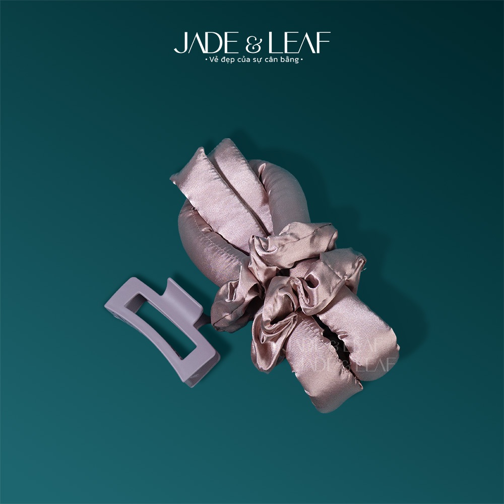 Thanh Uốn Tóc Không Nhiệt Jade&Leaf Vải Lụa Lõi Bông Kèm Bộ Quấn Tóc 4 Món Tạo Nếp Tóc Tự Nhiên