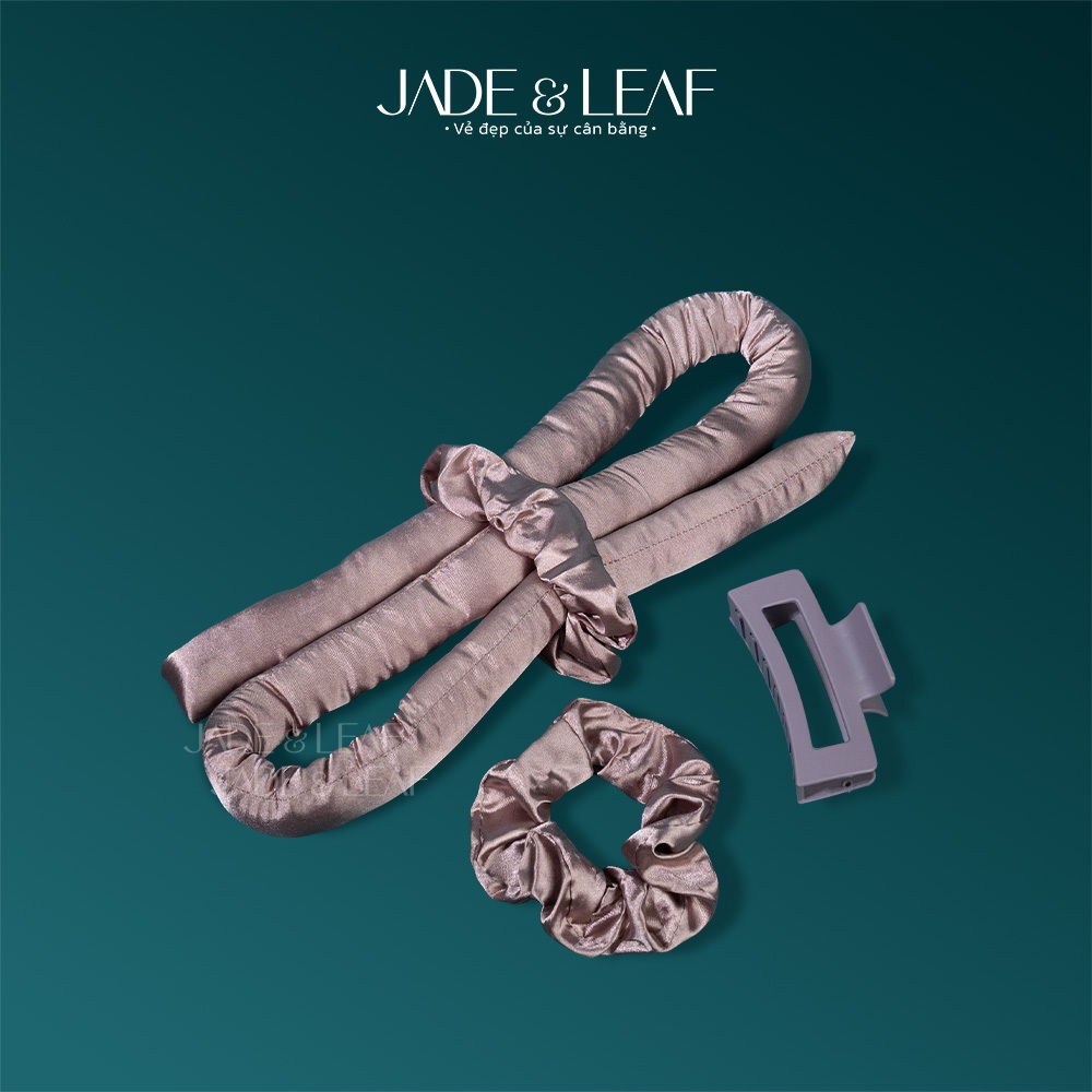 Thanh Uốn Tóc Không Nhiệt Jade&Leaf Vải Lụa Lõi Bông Kèm Bộ Quấn Tóc 4 Món Tạo Nếp Tóc Tự Nhiên
