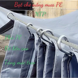 Bạt Xám Che Nắng Mưa Nhựa PE ĐÀi Loan (Hàng xuất khẩu ) + ( Tặng kèm 10 móc treo).