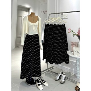 SET 3 MÓN: KHOÁC CROP TD + ÁO 2S + CV MIDI CHẤM BI-0260