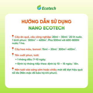 [Mua 10 Tặng 4] Phân Bón NPK NANO ECOTECH Chai 1 Lít - Kích Rễ Mạnh, Bung Đọt Nhanh, Xanh Cây Dày Lá