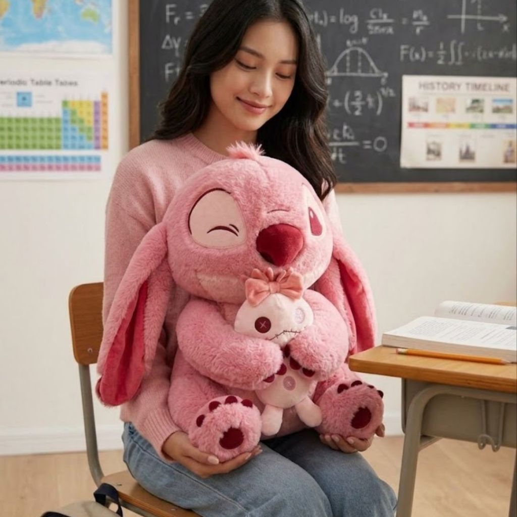 Gấu Bông Stitch Ôm Thỏ Dễ Thương , Thù Nhồi Bông Stich Lông Thỏ Cao Cấp Làm Quà Tặng Cho Bạn Trai/Gái, Cho Bé