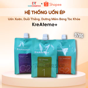 Thuốc Uốn Nóng, Ép Duỗi Tóc KreAteme+ Chính Hãng 970g – Thuốc Khỏe, Căng Sóng, Bóng Mượt, Nhẹ Mùi.