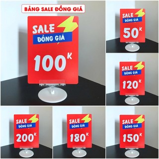 Combo 2 Bảng sale giảm giá, Bảng sale đồng giá 10k, 20k, 30k,....200K - Kích thước 15x20cm - Hàng đẹp bao lỗi