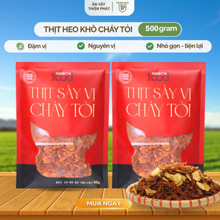 Thịt Sấy Vị Cháy Tỏi Nguyên Vị-Thịt heo khô cháy tỏi cay – heo khô sợi mềm ăn vặt
