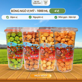 combo 4 hộp   Bỏng Ngô Mỹ mix vị size lớn 1000ml thơm ngon giòn rụm
