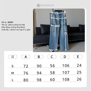 [MIDDUA] JN224 - Jeans suông túi hộp
