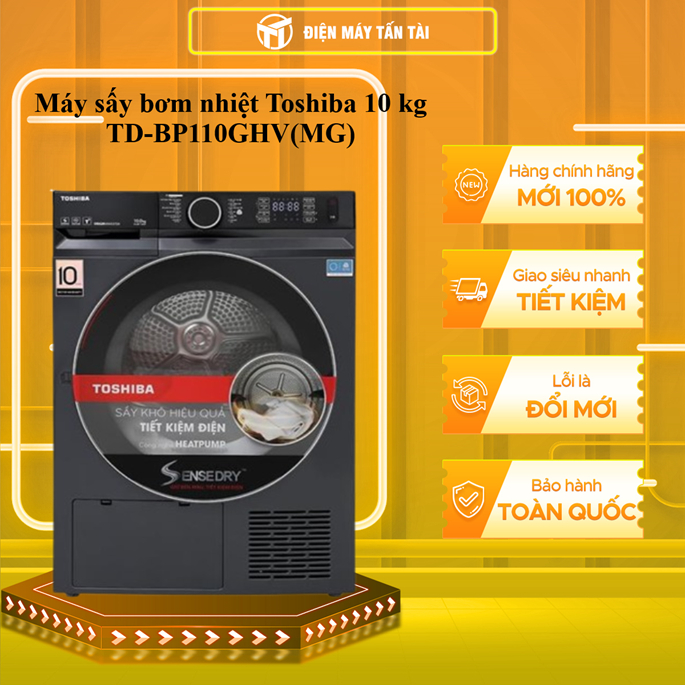(TOÀN QUỐC)TD-BP110GHV(MG) - Máy sấy bơm nhiệt Toshiba 10 kg TD-BP110GHV(MG) | BigBuy360 - bigbuy360.vn